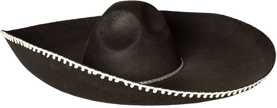 Mexicaanse sombrero basic zwart