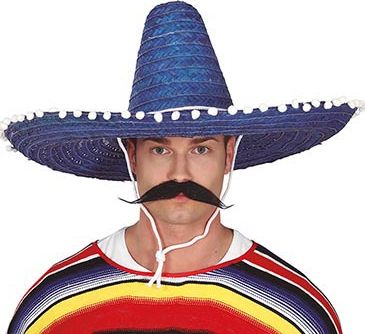 Mexicaanse sombrero XL blauw