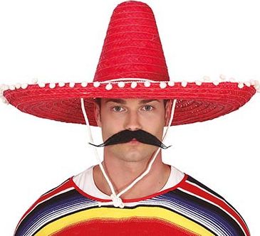 Mexicaanse sombrero XL rood