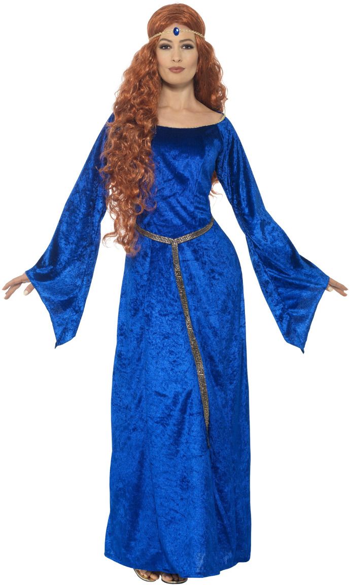 Middeleeuwse dames jurk blauw