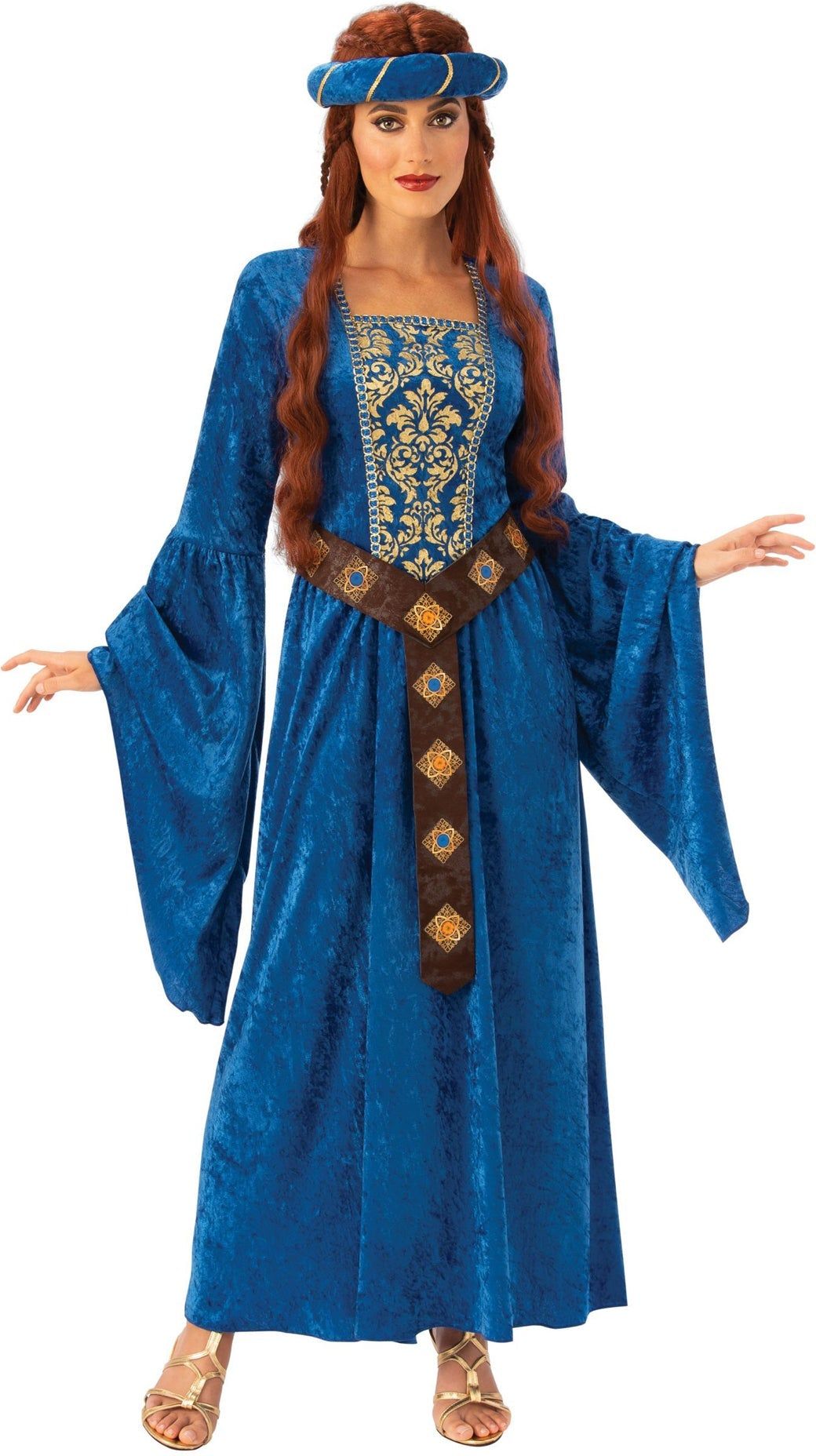 Middeleeuwse Jonkvrouw Jurk Blauw Dames