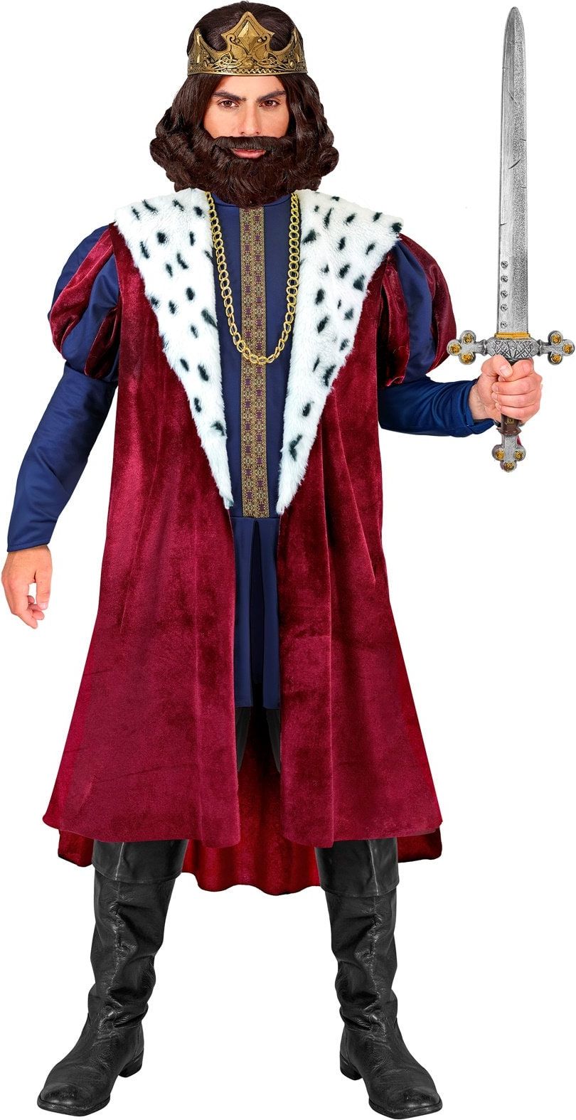 Middeleeuwse Koning Heren Rood Blauw
