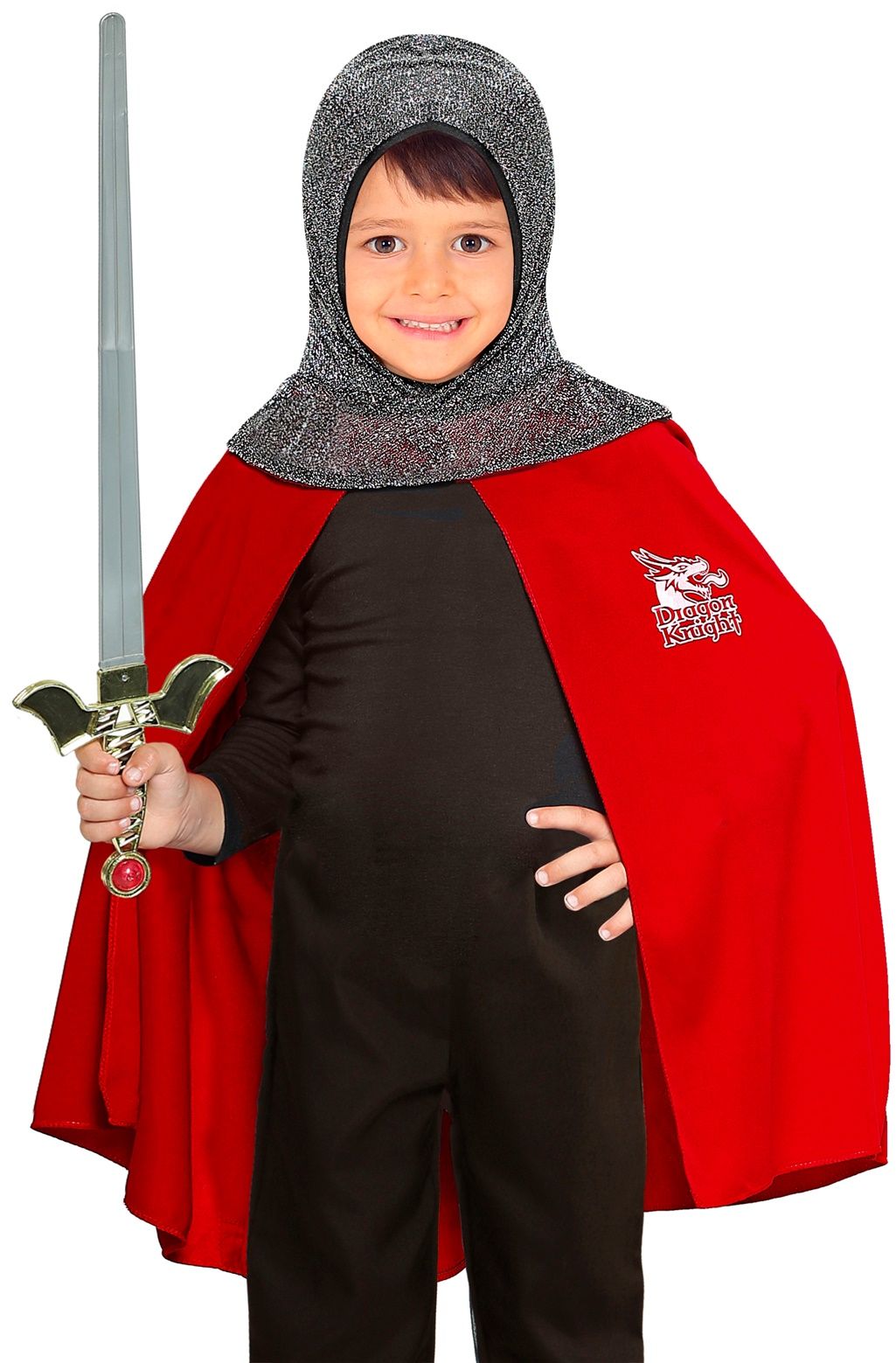 Middeleeuwse ridder cape en kap kind