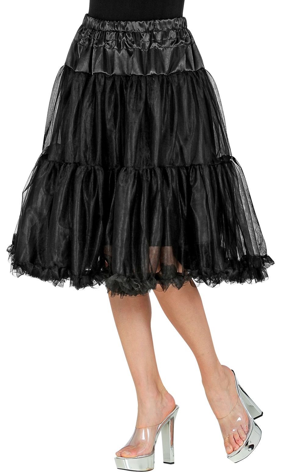 Midi tule zwart petticoat