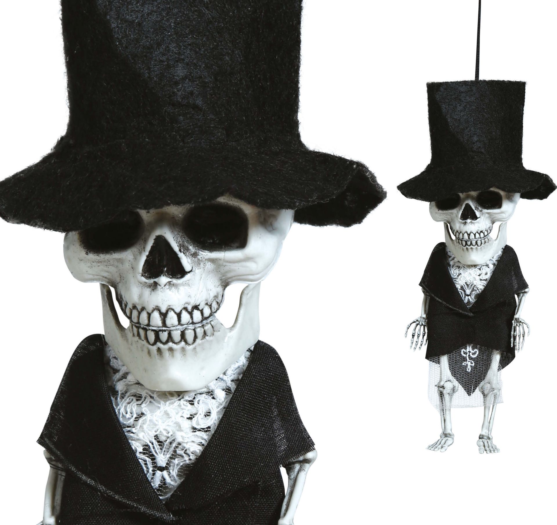 Mini hangdecoratie skelet bruidegom 15 cm halloween
