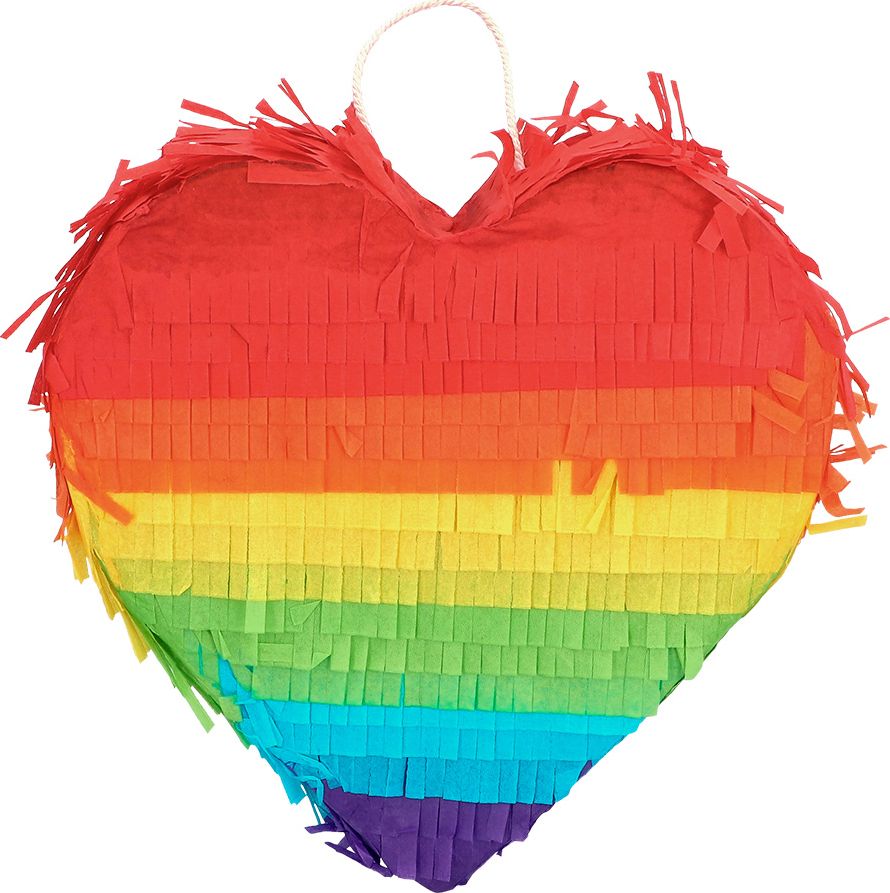 Mini hartvorm Pinata regenboog