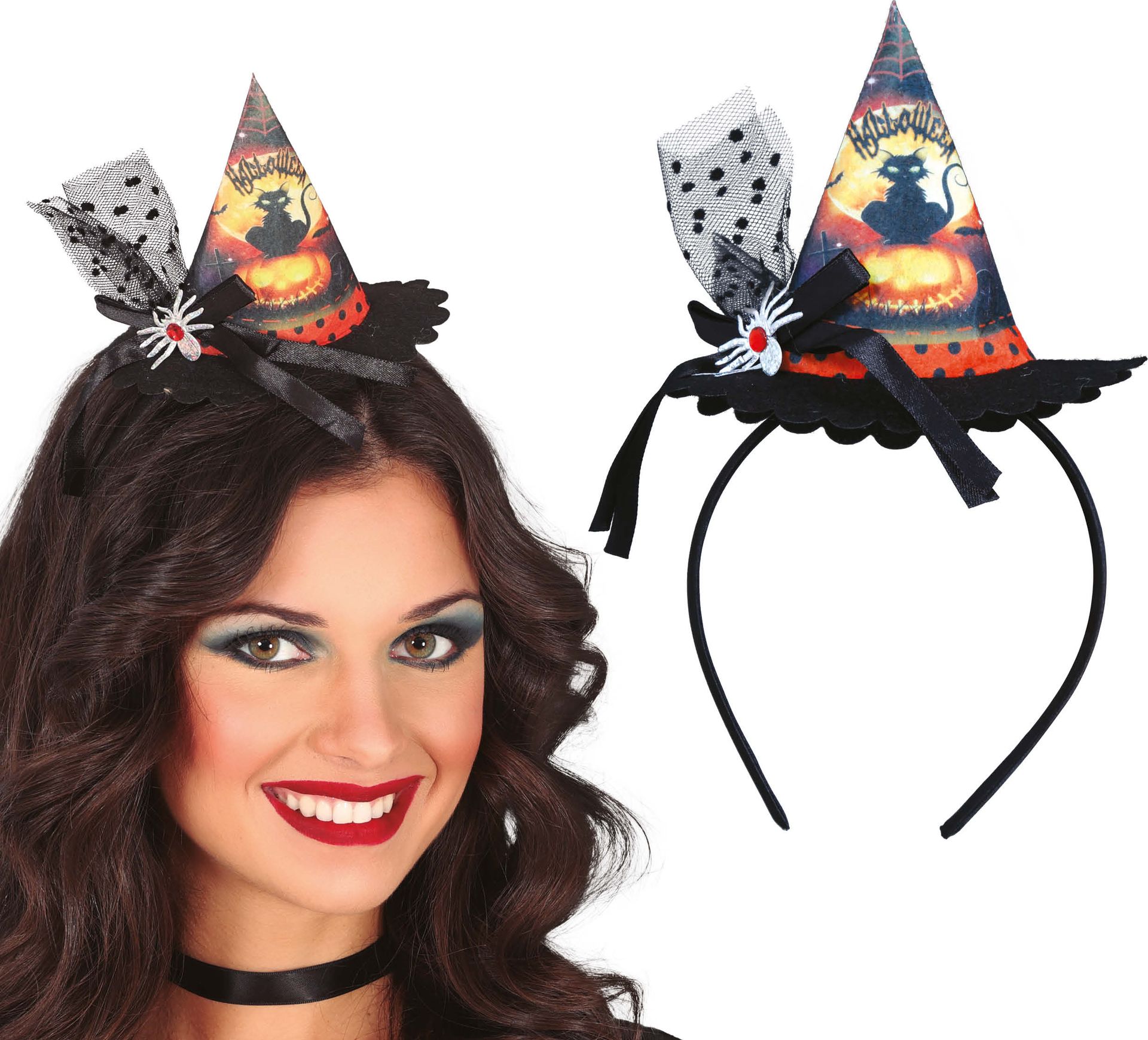 Mini heksenhoed kat haarband hallowen