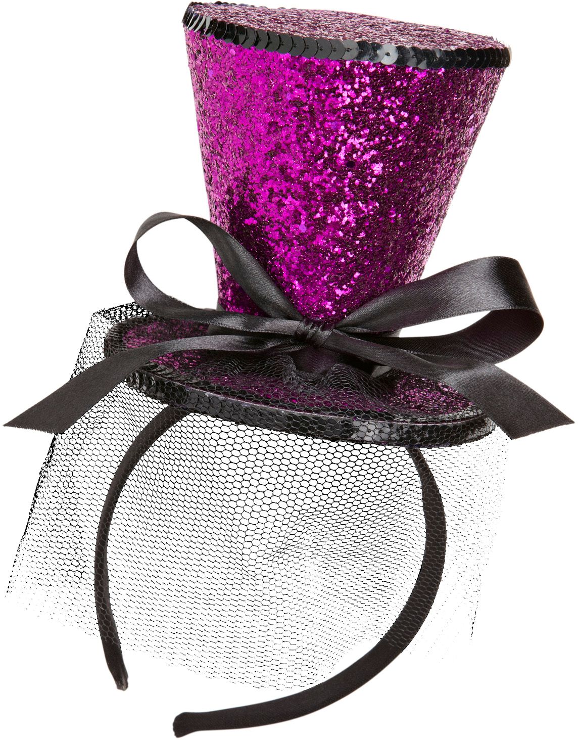 Mini paarse glitter hoge hoed