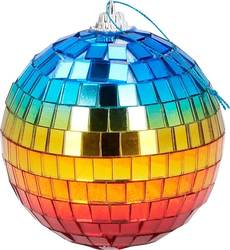 Mini regenboogkleurige discoballen 6 stuks