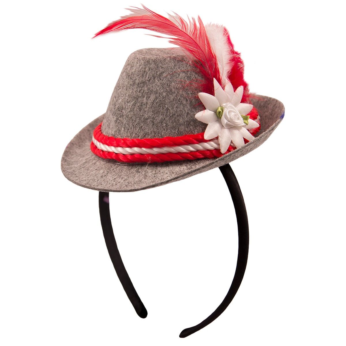 Minihoedje haarband oktoberfest rood