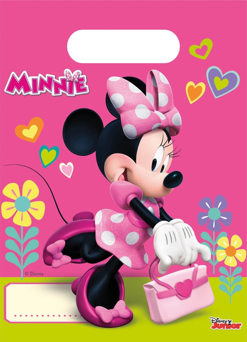 Minnie mouse happy verjaardag uitdeelzakjes 6 stuks