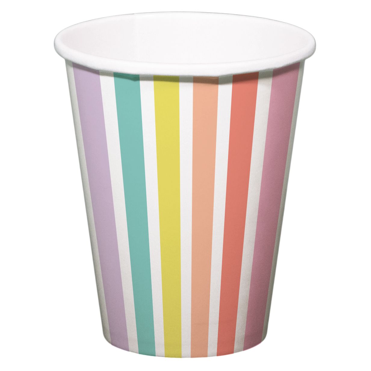Multicolorstreep pastel wegwerp bekers