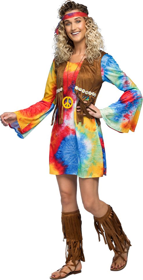 Multikleur Hippie Dames Outfit Tie Dye