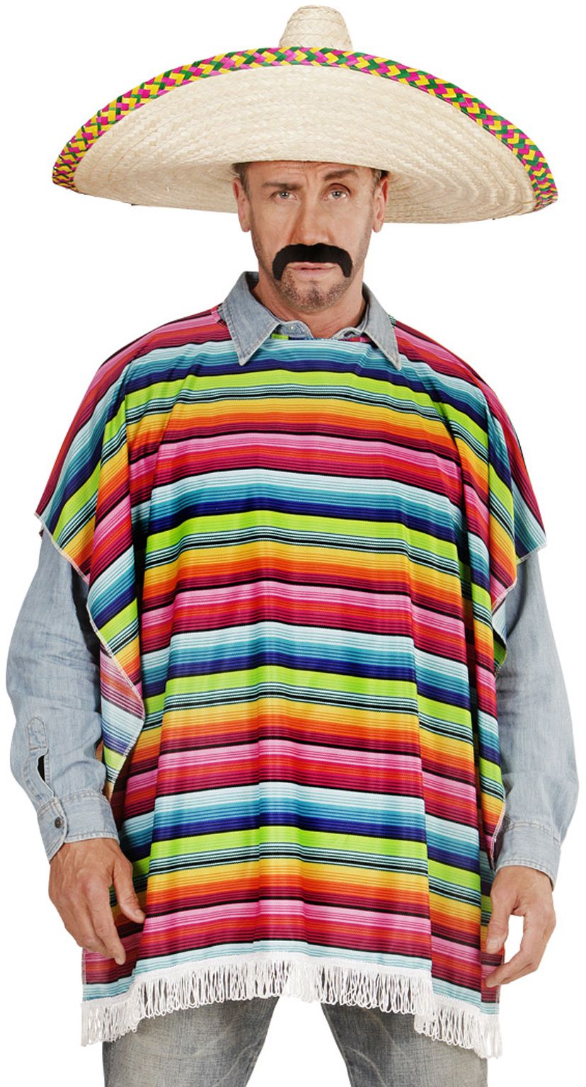 Multikleurige mexicaanse poncho