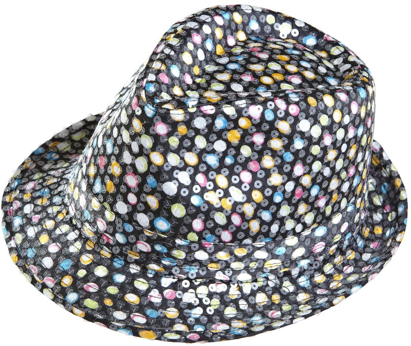 Multikleurige pailletten fedora