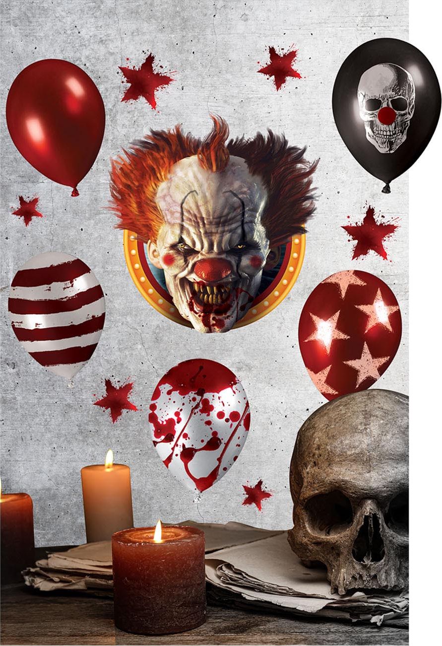 Muurdecoratie horrorclown 25 x 70 cm halloween