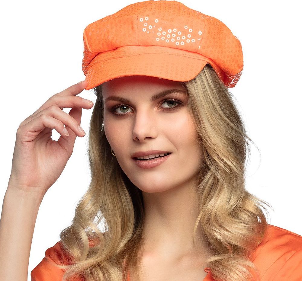 Nederland pet oranje pailletten
