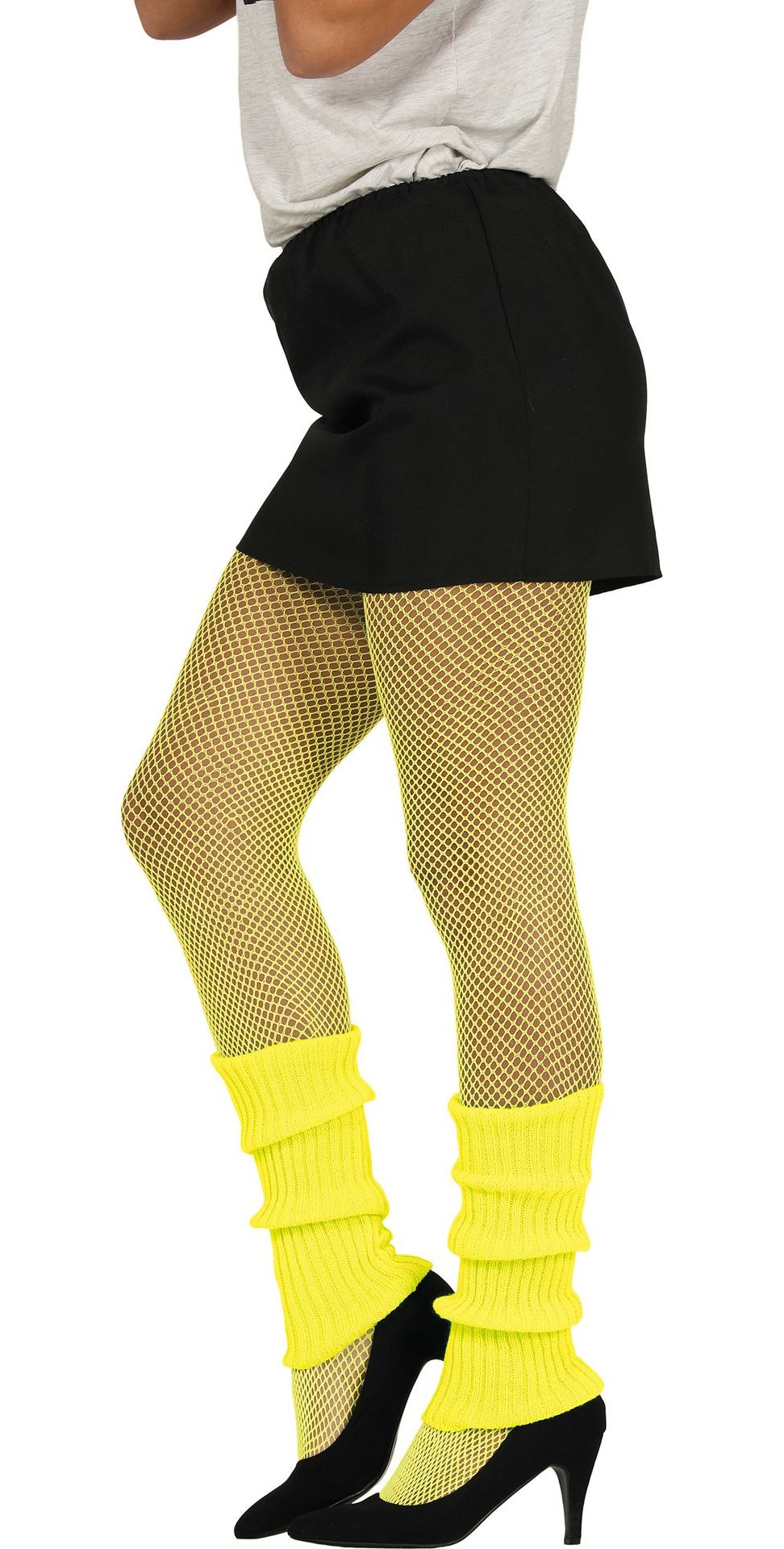 Neon gele beenwarmers