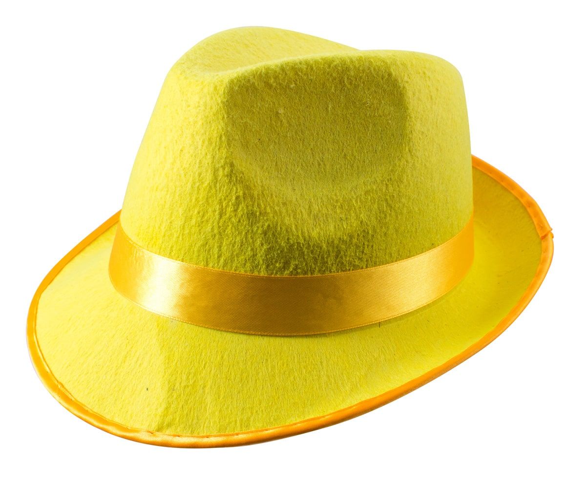 Neon gele trilby hoed