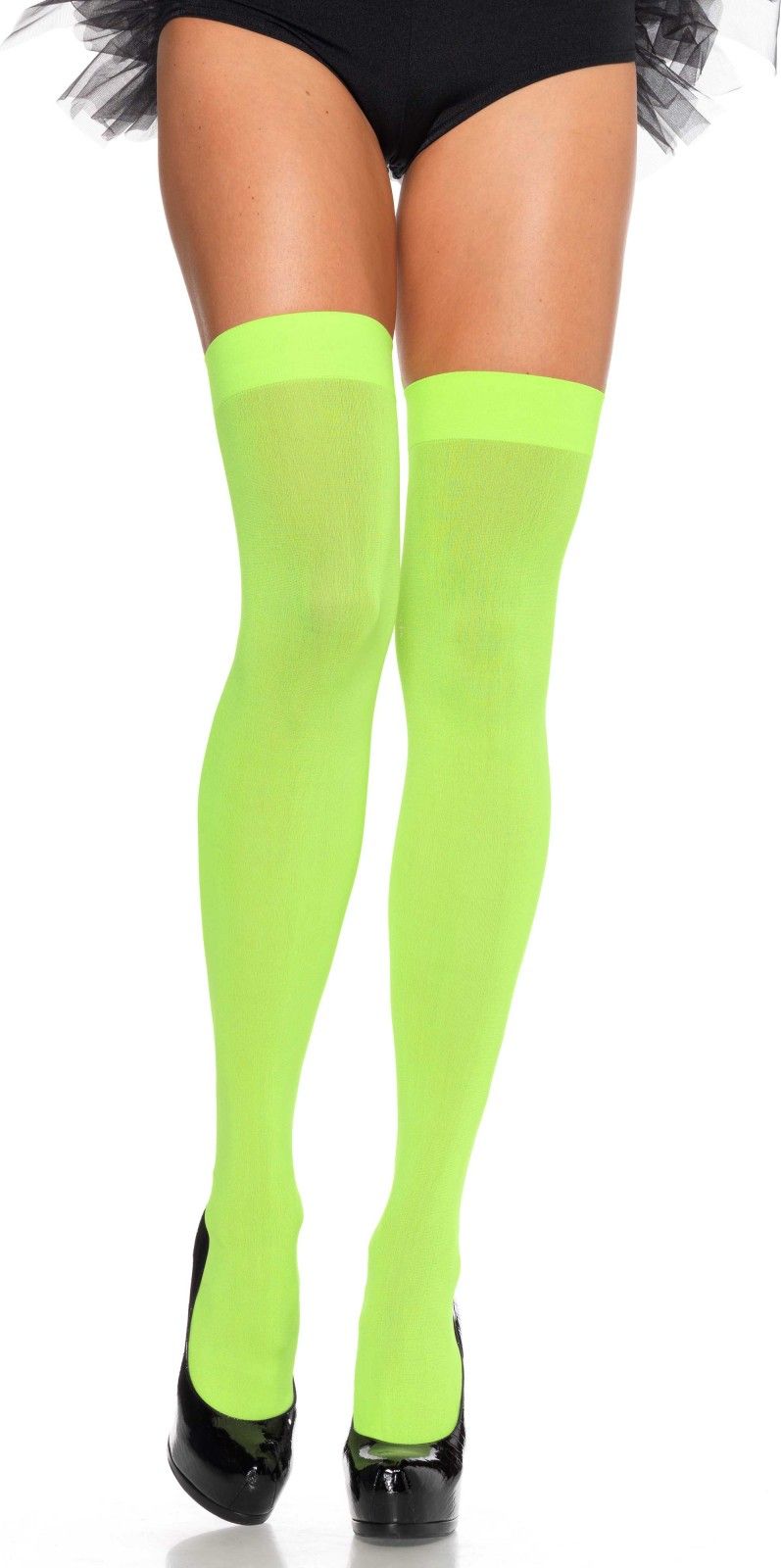 Neon groen nylon kousen