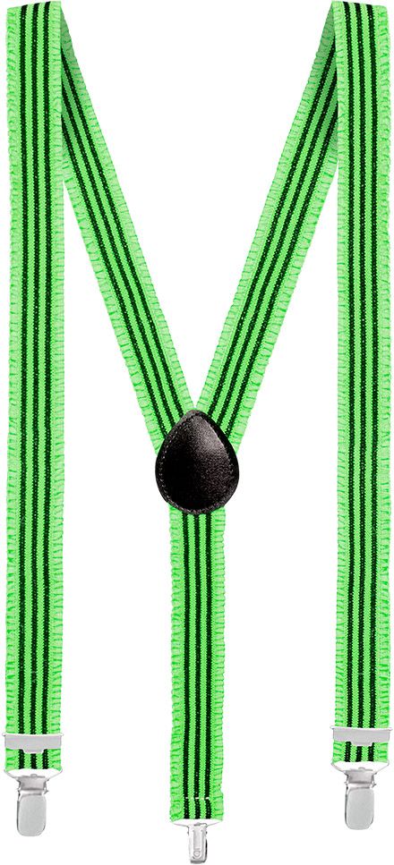 Neon groene bretels met streep