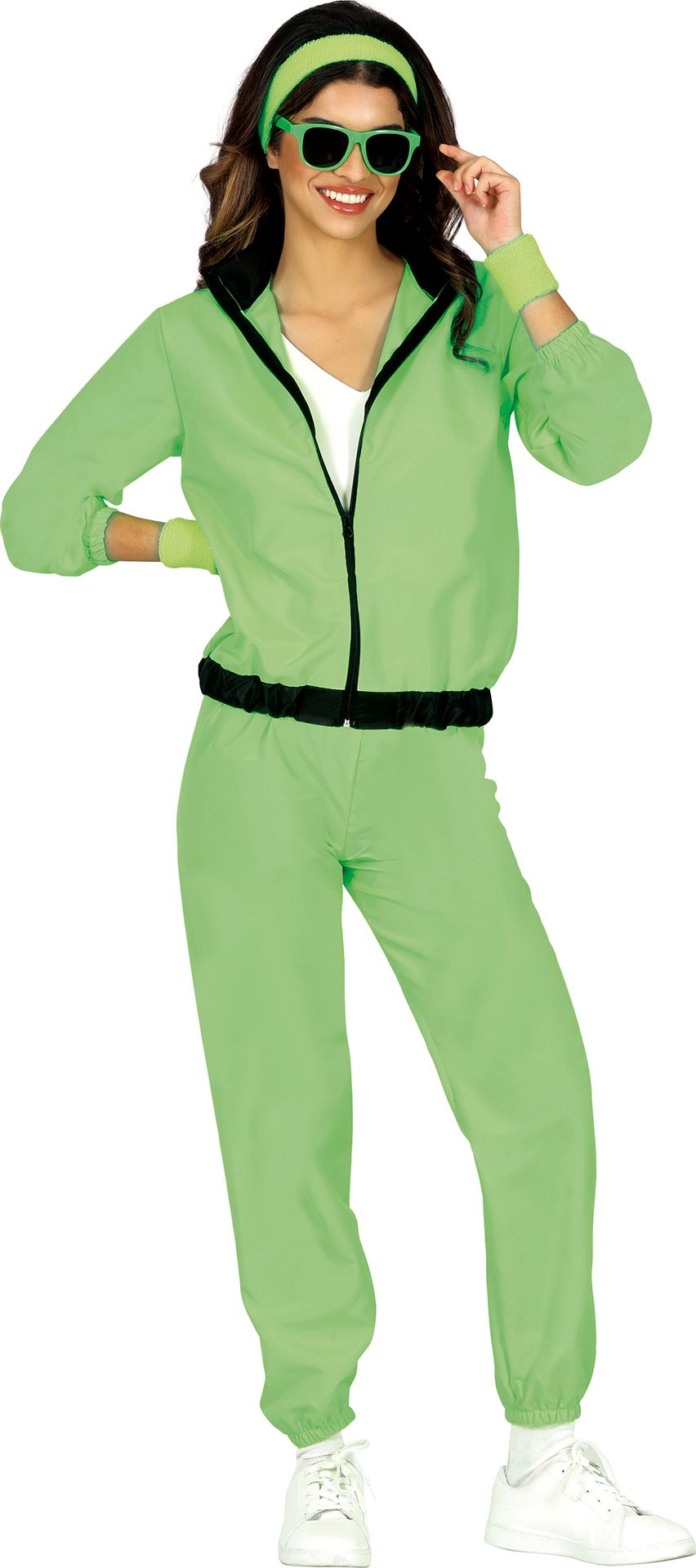 Neon Groene Trainingspak 80's 90's vrouw