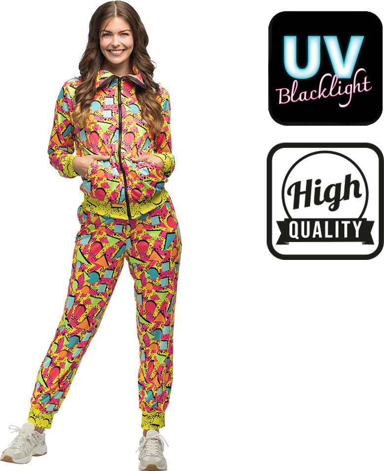 Neon Kostuum Dames Trainingspak voor 80's Party