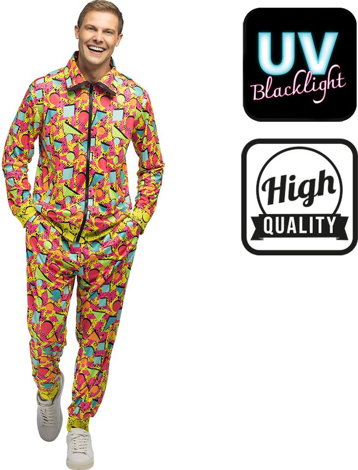 Neon Kostuum Heren Trainingspak voor 80's Party