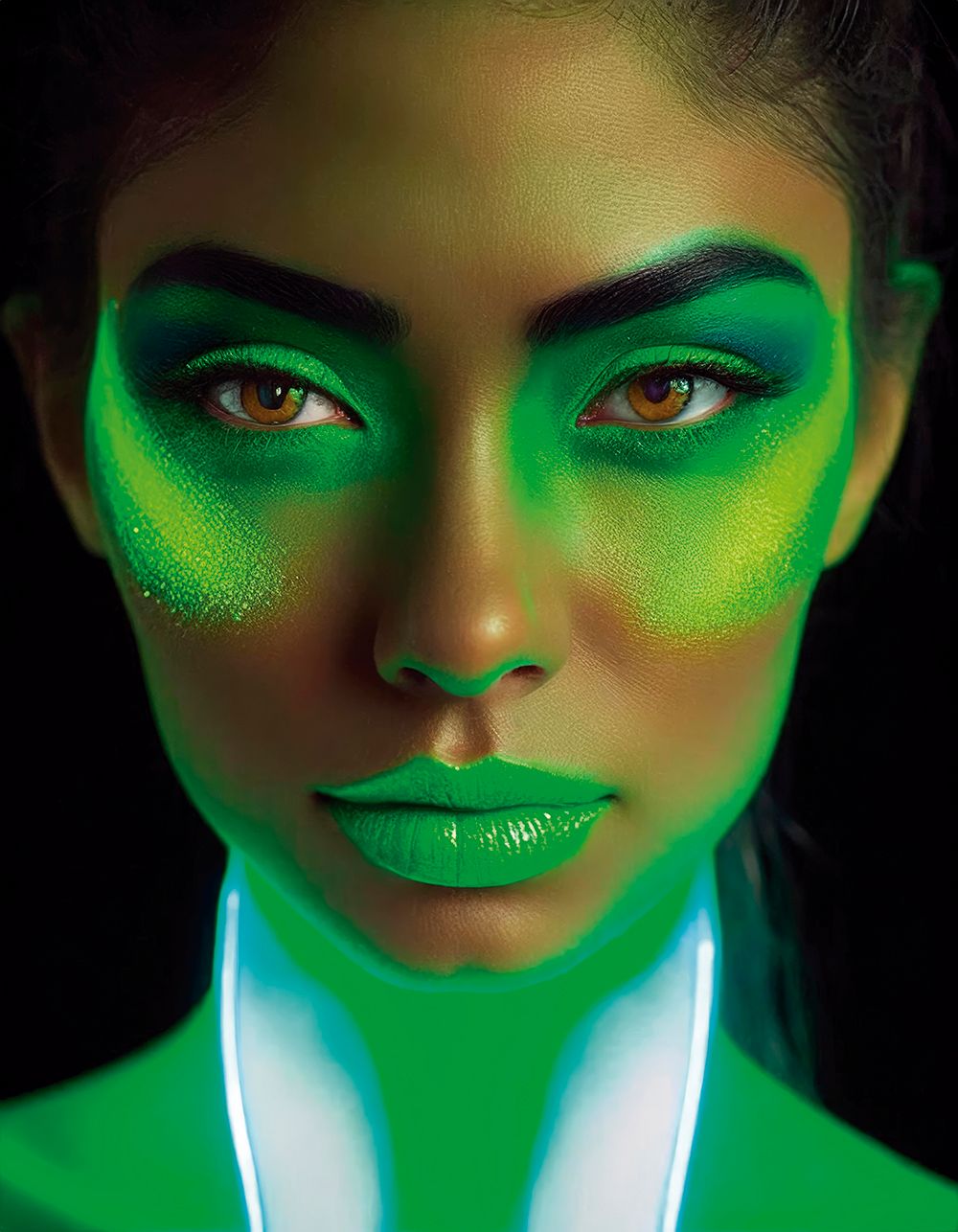 Neon make-up groen