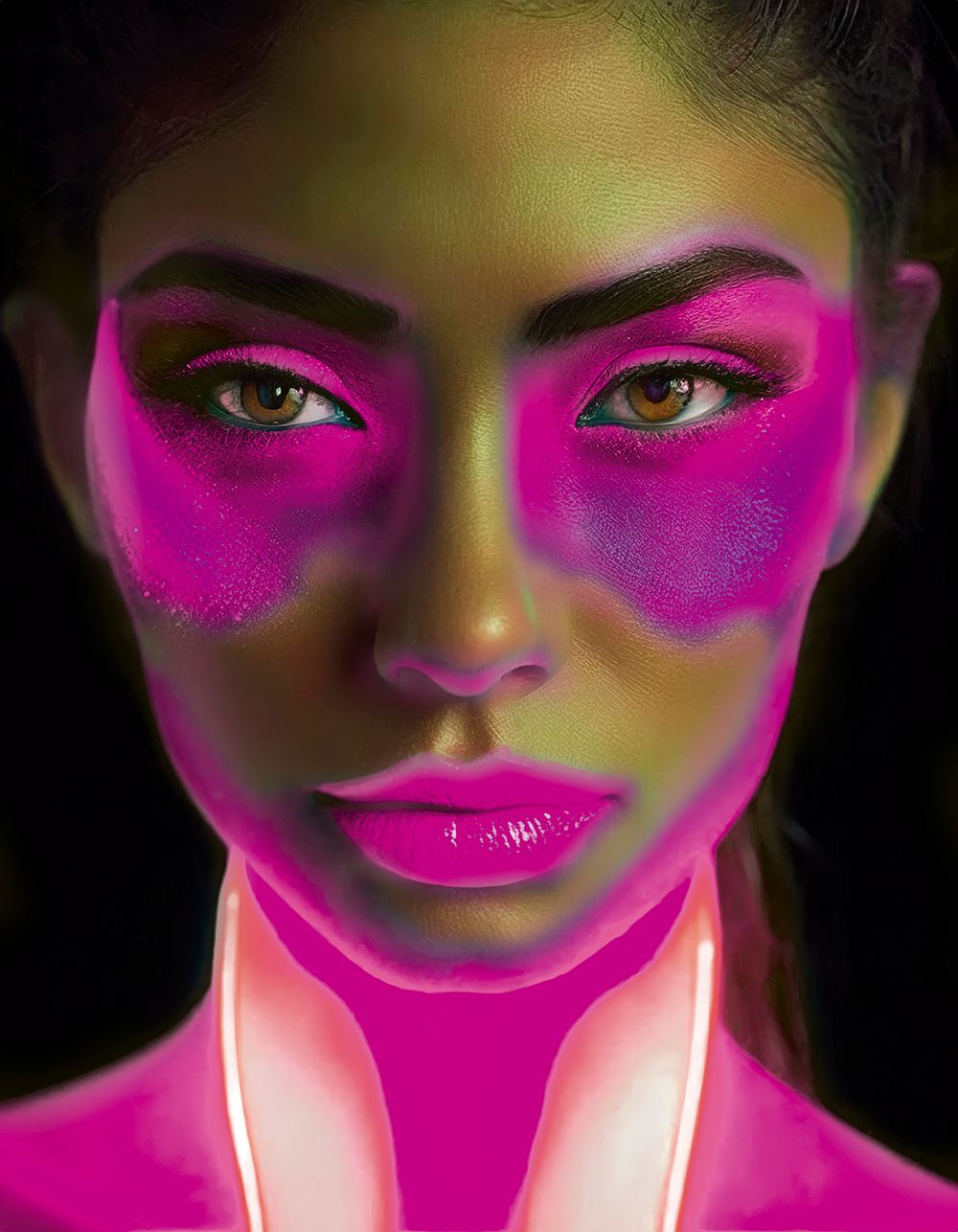 Neon make-up roze