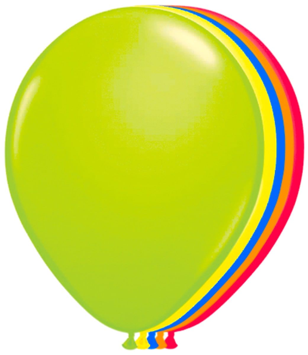 Neon meerkleurige ballonnen 100 stuks