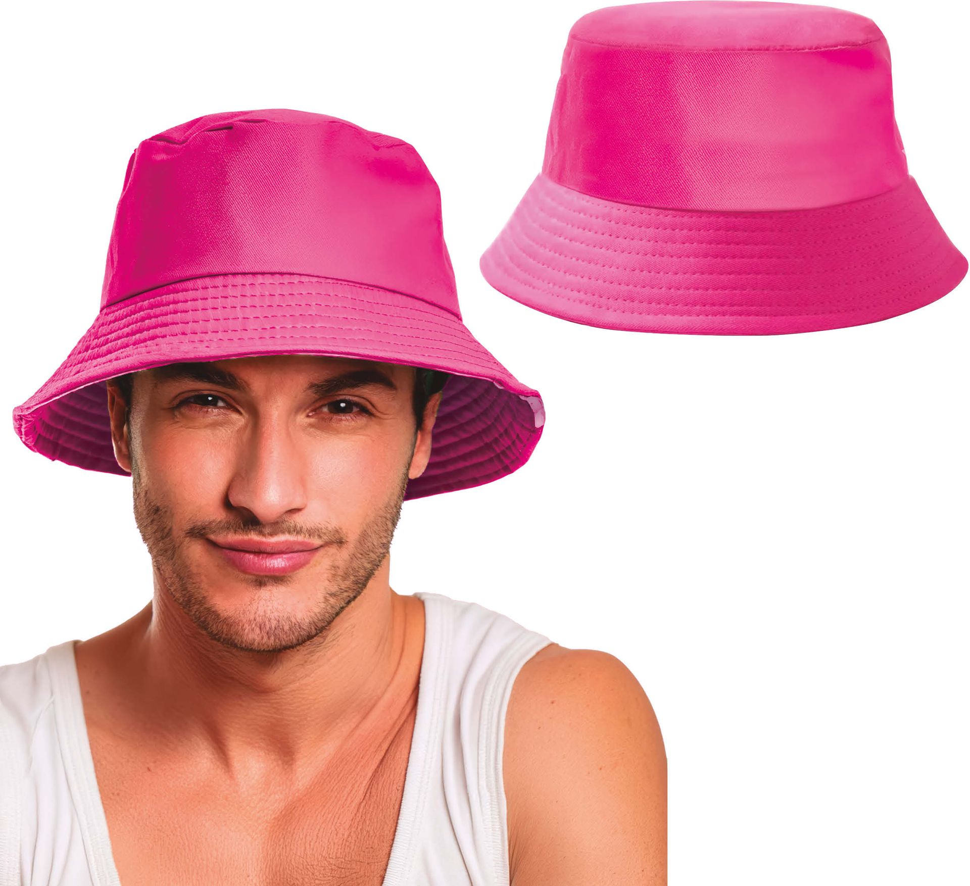 Neon Roze Buckethat Vissershoedje