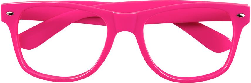 Neon roze feestbril