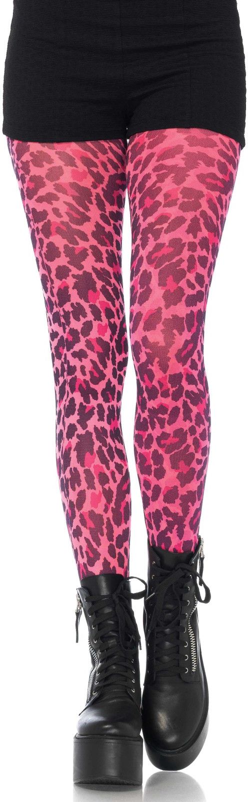 Neon roze luipaard print panty