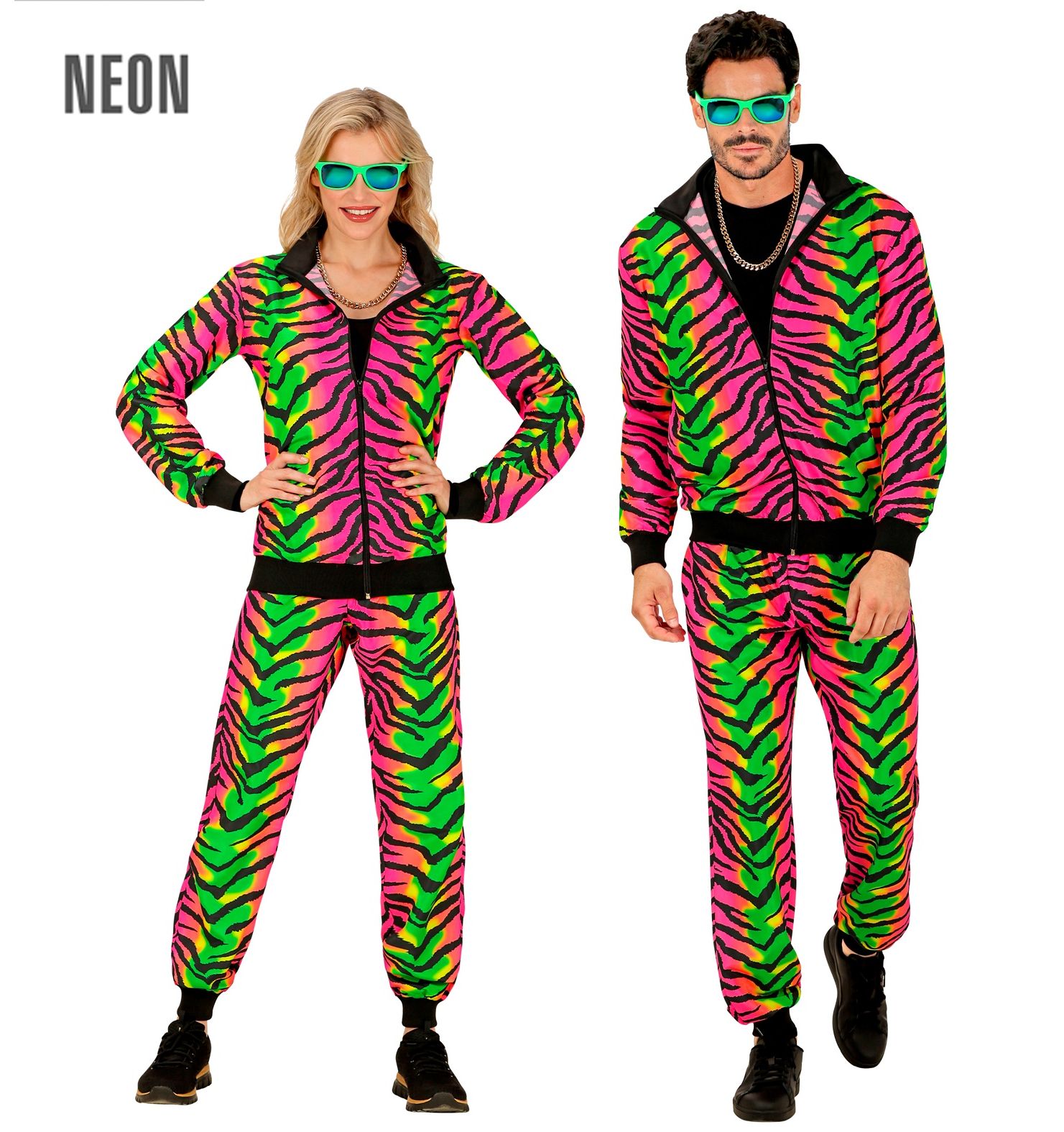 Neon trainingspak neon zebra gekleurd