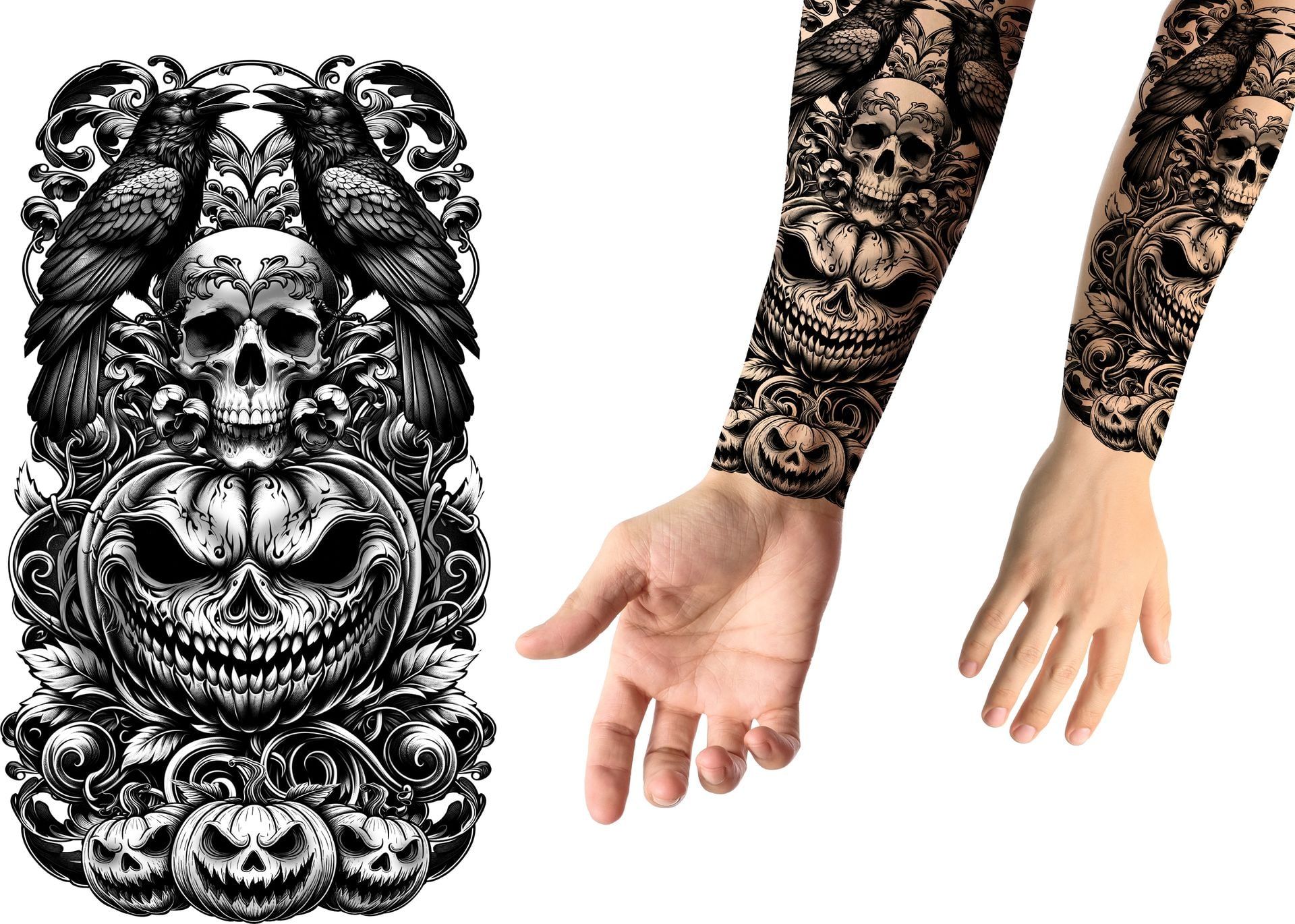 Nep Tattoo Halloween Killer Pompoen