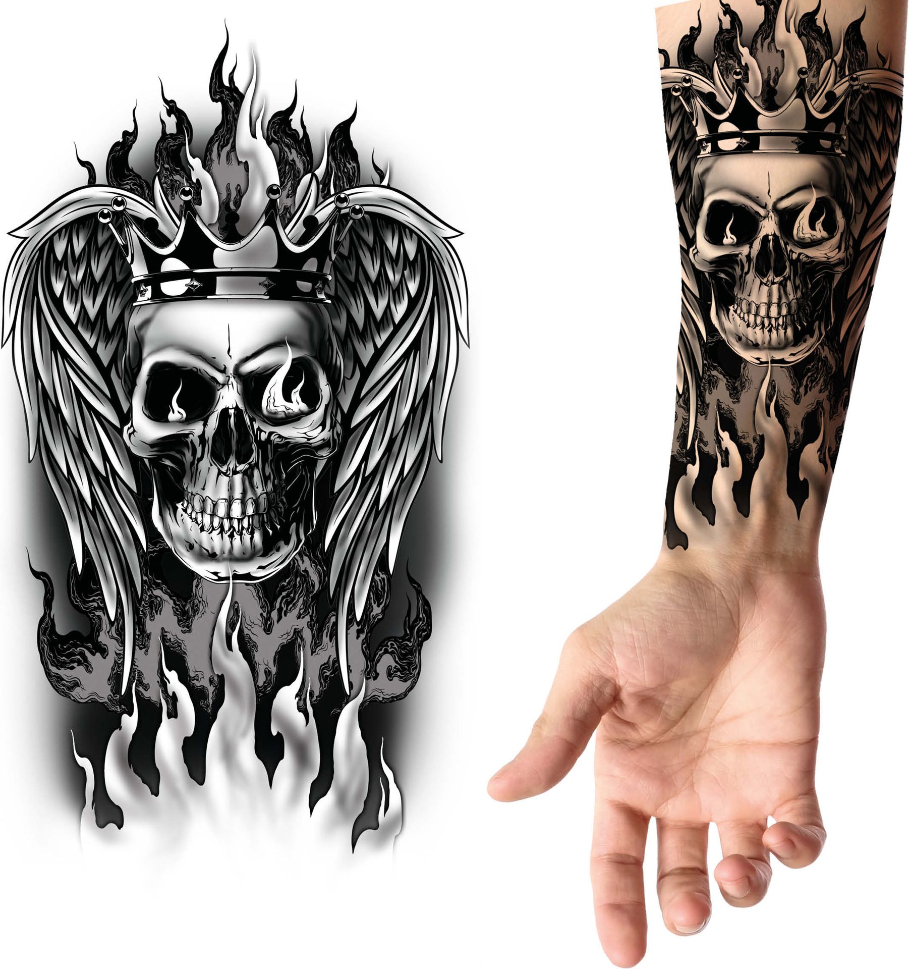 Nep Tattoo Skull Zwart
