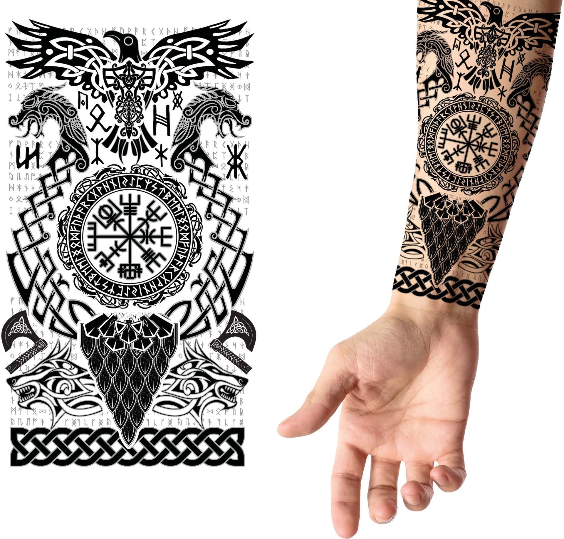 Nep Tattoo Viking Zwart