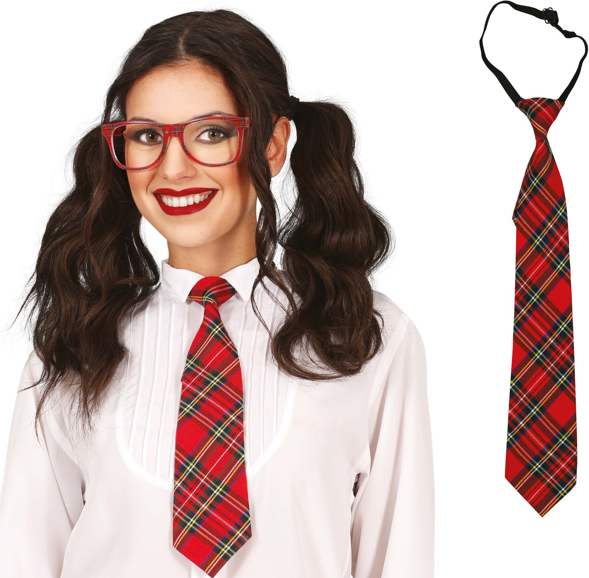 Nerd Studenten Stropdas Rood