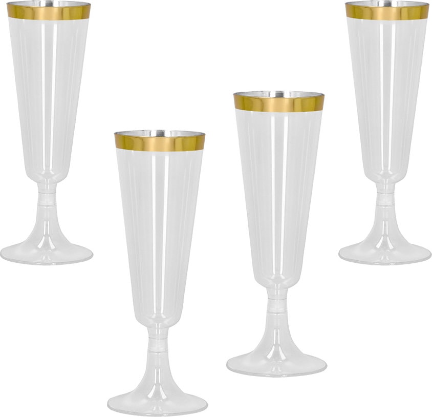 Nieuwjaar Set 4 Sparkling Champagneglazen Goud
