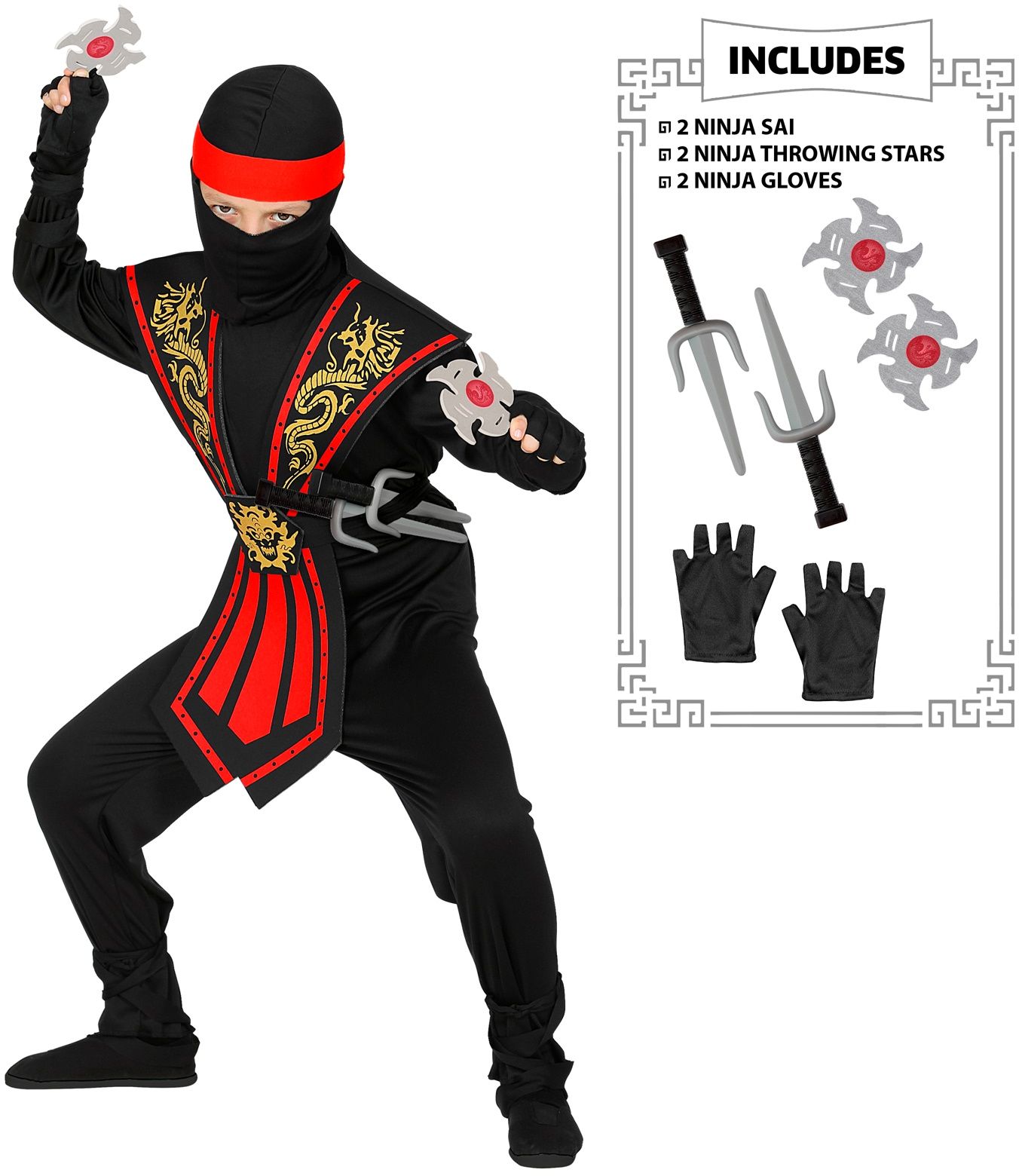 Ninja accessoire set rood