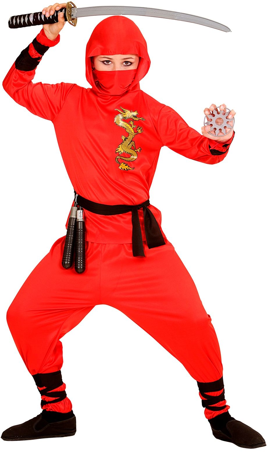 Ninja kleding kind rood