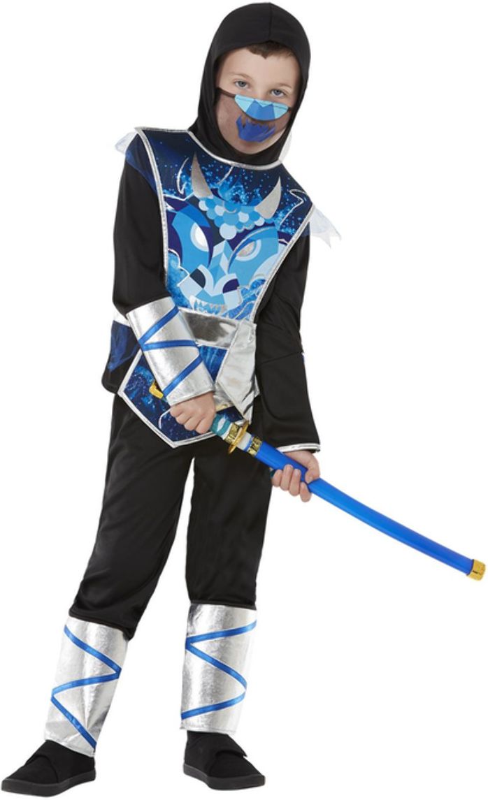 Ninja Kostuum Kinderen Zwart en Blauw