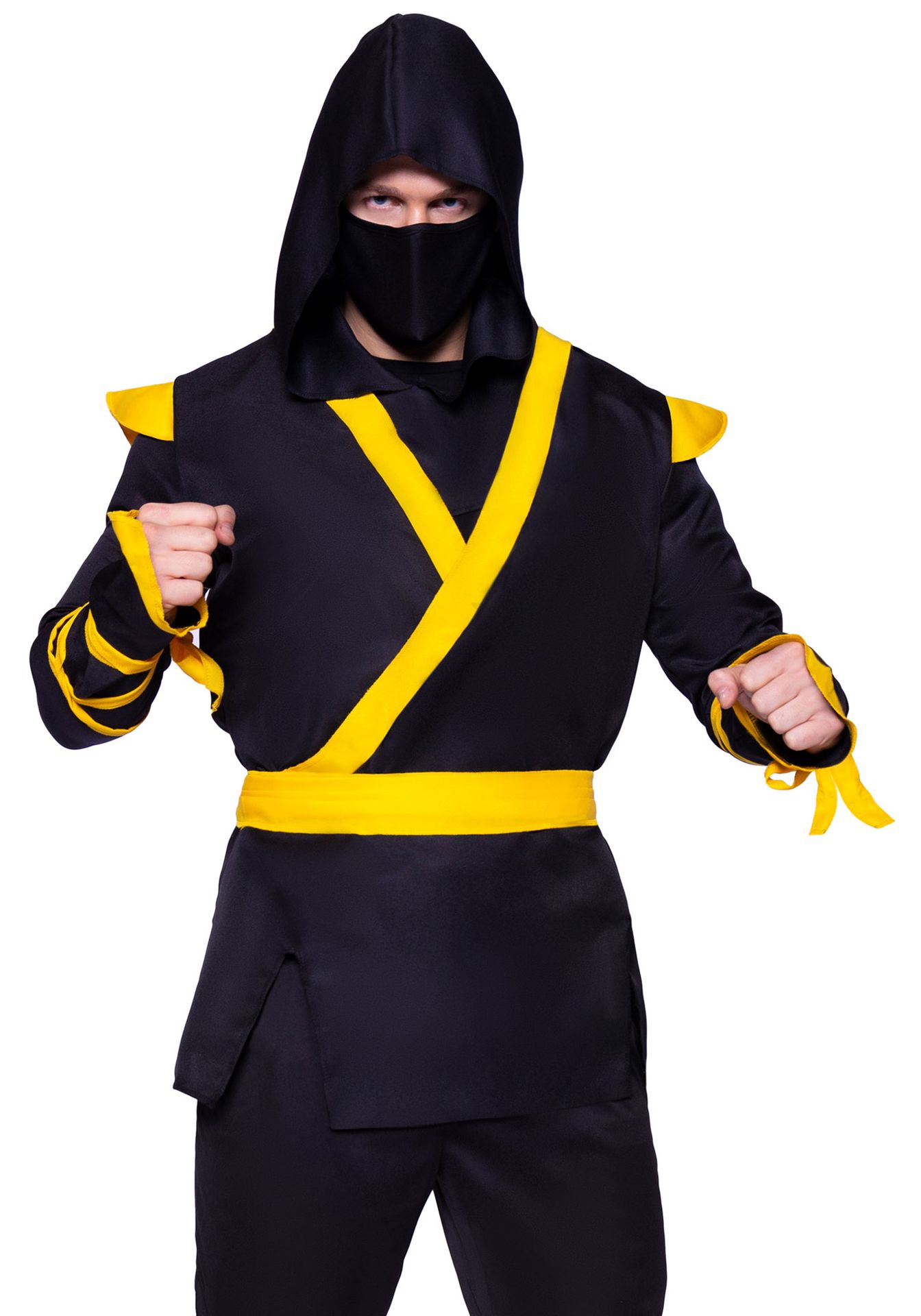 Ninja kostuum zwart geel mannen