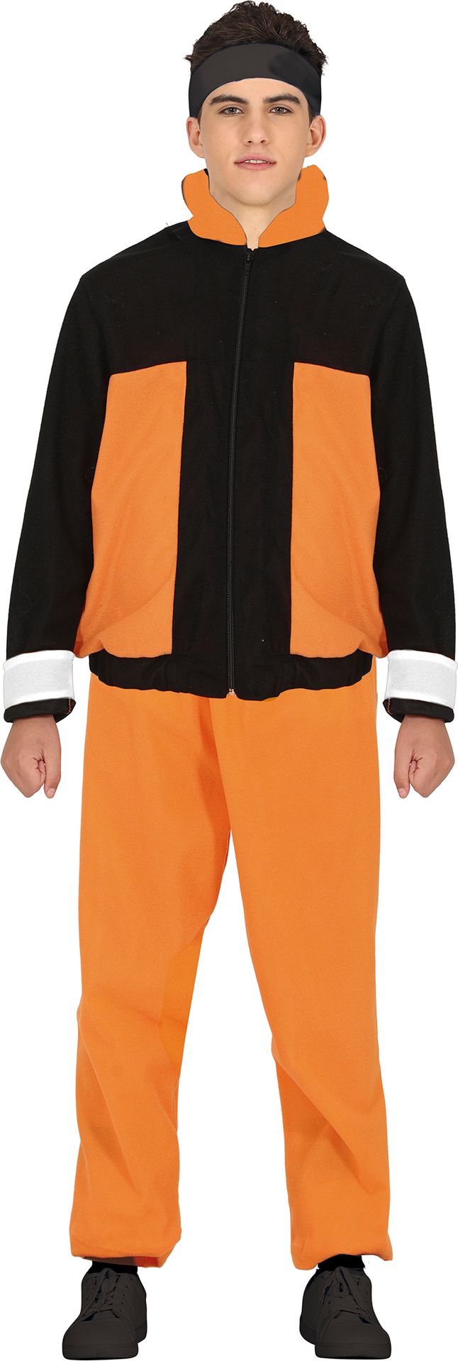 Ninja Naruto Zwart Oranje Outfit Jongens 14-16 Jaar