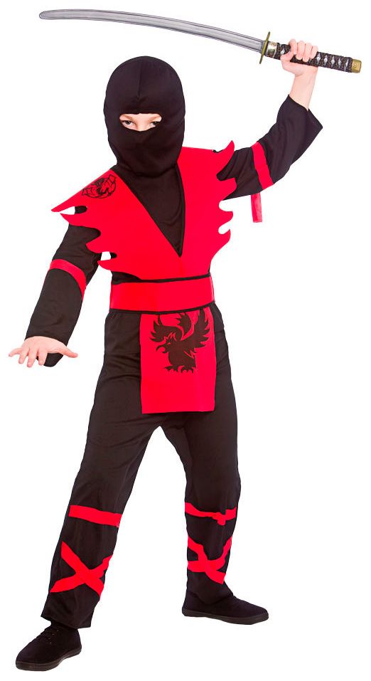 Ninja pak rood zwart kind