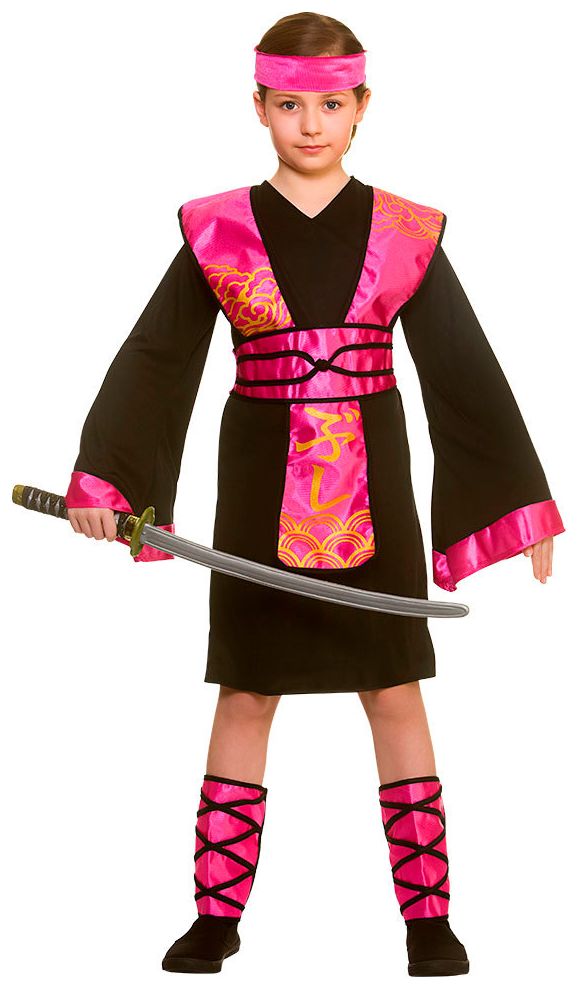 ninja pak zwart roze kind