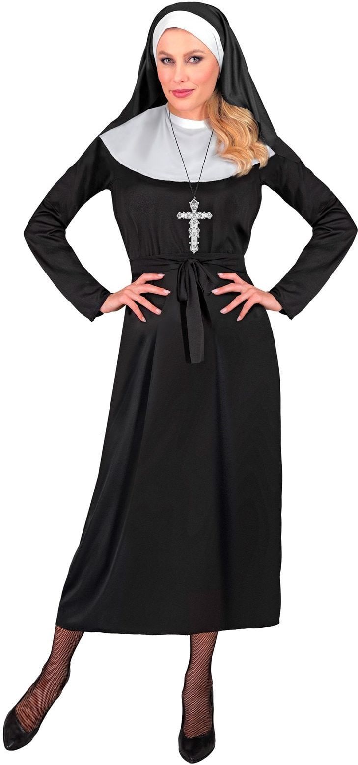 Nonnen Jurk Dames Zwart