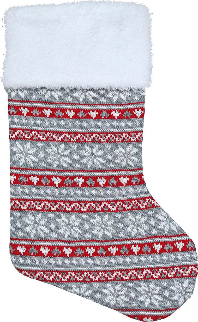 Noorse brei motief kerst cadeau sok 45cm