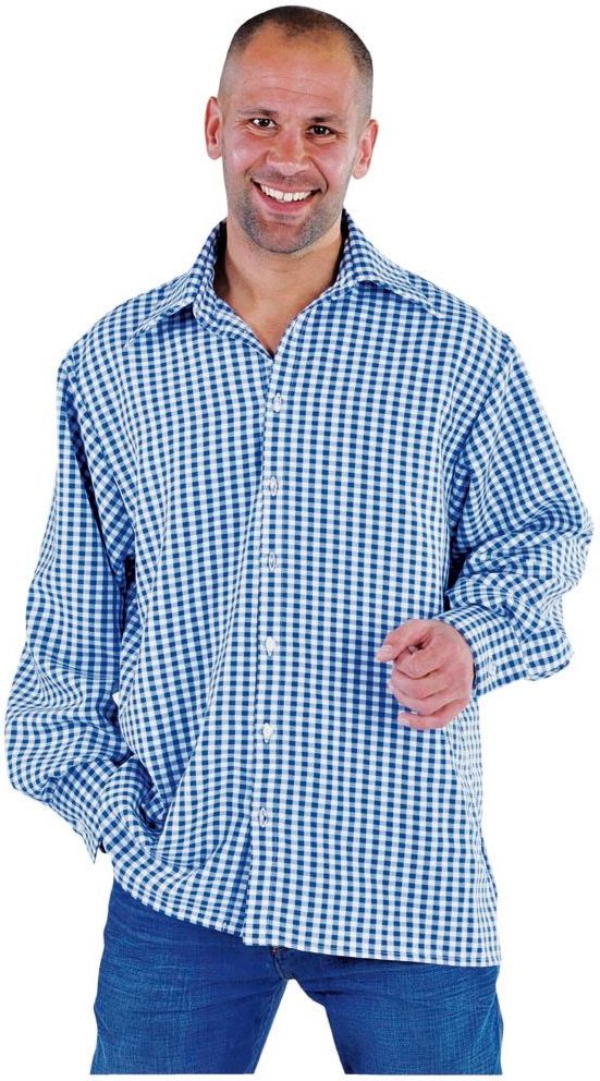 Oktoberfeest blouse heren blauw